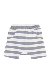 Short bébé pour idée cadeaux de naissance original - Sense Organics - Short Retro Emilio Rayures Bleu Gris en coton bio - Photo 2