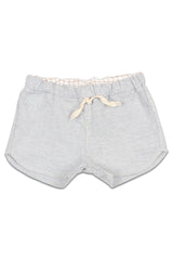 Short bébé pour cadeau de naissance original - Buho - Short en Lin pour Bébé Gris Clair en coton bio - Photo 1