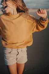 Sweat bébé pour idée cadeaux de naissance original - Upé - Sweat Lulu Moutarde en coton bio - Photo 2