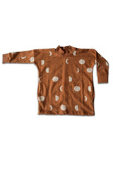 Robe-Sweat Bébé en Coton Bio - Minabulle - Robe-Sweat Juno Imprimé Lune Cannelle- Photo 1