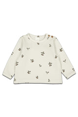 Sweat bébé pour cadeau de naissance original - Studio Bohème - Sweat Shirt Noé Prunes Ecru en coton bio - Photo 1