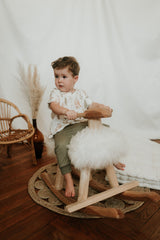 Blouse bébé pour idée cadeaux de naissance original - Paulin - Blouse Aimé Feuilles Ocre en coton bio - Photo 7