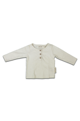 T-Shirt ML bébé pour cadeau de naissance original - Paulin - T-Shirt Mao Crème en coton bio - Photo 1
