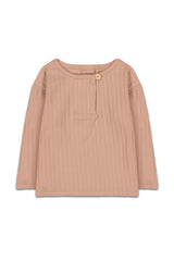 T-Shirt ML bébé pour cadeau de naissance original - Studio Bohème - Tee-Shirt Manches Longues Orso Rose Fanée en coton bio - Photo 1