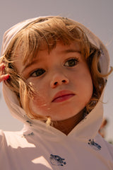 Anti-UV-Schwimm-T-Shirt mit langen Ärmeln und Kapuze Janeiro White Ball Fish