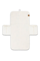 Tapis à Langer bébé pour idée cadeaux de naissance original - Fabelab - Tapis à Langer Blanc Imprimé Fleurs en coton bio - Photo 2