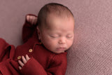 Tenue de Naissance bébé pour idée cadeaux de naissance original - Micu Micu - Tenue de Naissance en Coton Bio Bordeaux en coton bio - Photo 4