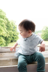 Tunique bébé pour idée cadeaux de naissance original - Risu Risu - Tunique Jojo Myosotis Bleu en coton bio - Photo 2