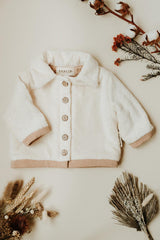 Veste bébé pour idée cadeaux de naissance original - Paulin - Veste Luison Crème en coton bio - Photo 4