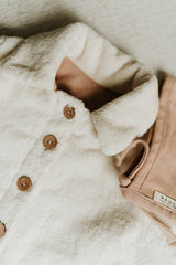 Veste bébé pour idée cadeaux de naissance original - Paulin - Veste Luison Crème en coton bio - Photo 5