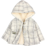 Veste bébé pour idée cadeaux de naissance original - Buho - Veste à Capuche Carreaux Gris en coton bio - Photo 3