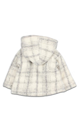 Veste bébé pour idée cadeaux de naissance original - Buho - Veste à Capuche Carreaux Gris en coton bio - Photo 4