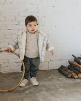 Veste bébé pour idée cadeaux de naissance original - Buho - Veste à Capuche Carreaux Gris en coton bio - Photo 6