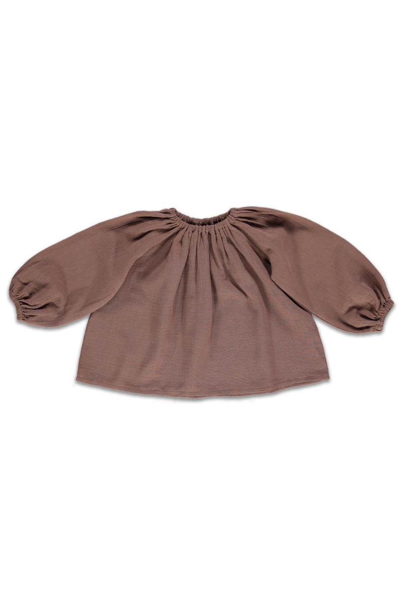 Blouse Bébé en Coton Bio -  LiiLU  -  Blouse Liilu Chocolat Marron- Photo 1