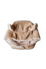 Bonnet Bébé en Coton Bio -  Minabulle  -  Bonnet à Oreilles Lelio Latte - Photo 3