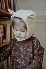 Bonnet Bébé en Coton Bio -  Minabulle  -  Bonnet à Oreilles Lelio Latte - Photo 5