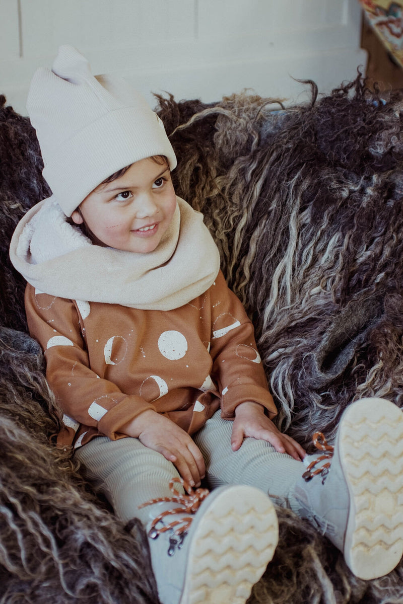 Bonnet Bébé en Coton Bio -  Minabulle  -  Bonnet Enfant Karel Latte - Photo 3