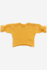 Chandail bébé pour idée cadeaux de naissance original - Play Up - Pull Tricoté Jaune en coton bio - Photo 2