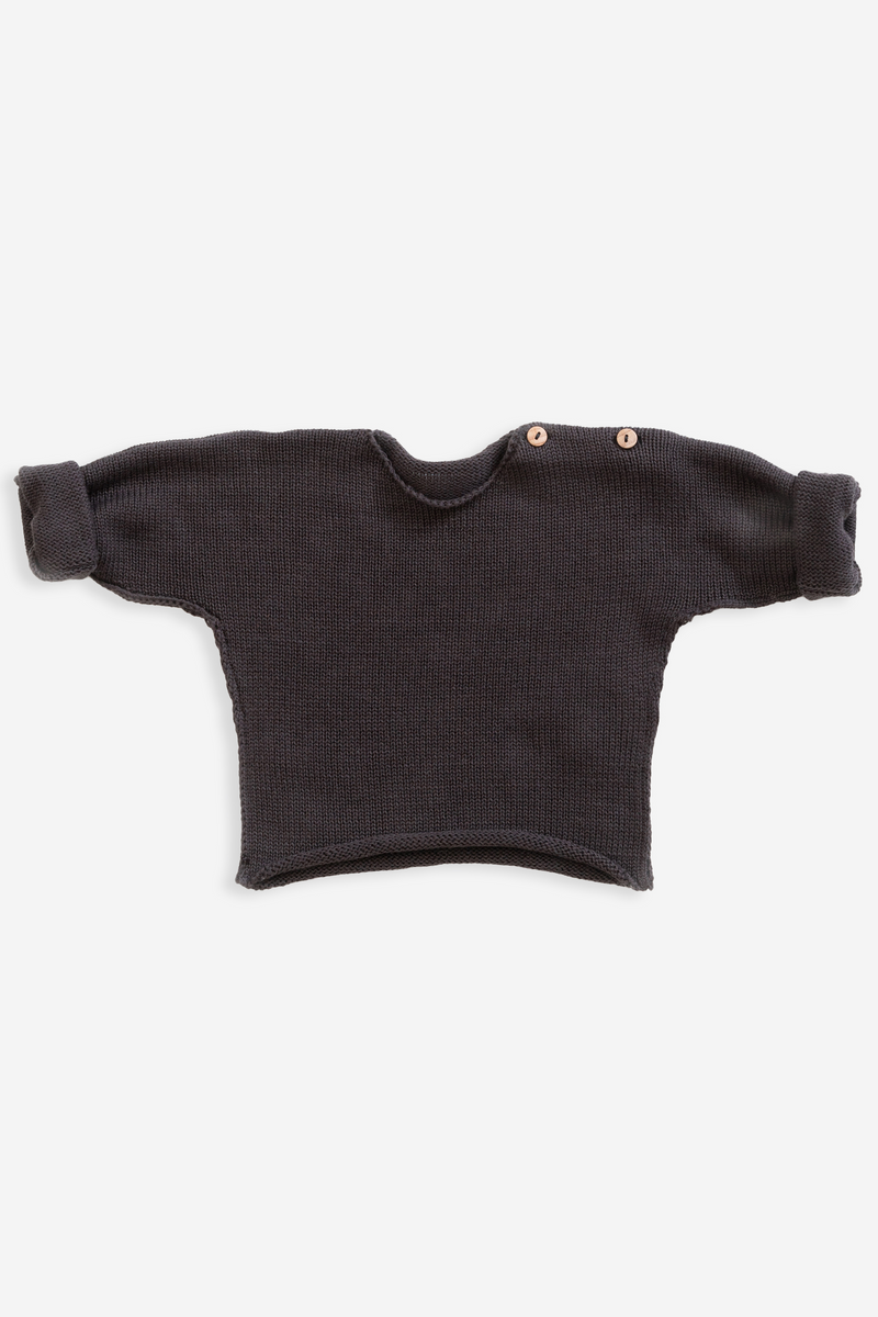 Chandail bébé pour idée cadeaux de naissance original - Play Up - Pull Tricoté Noir en coton bio - Photo 2