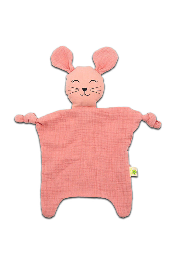 Doudou Botanic - Doudou plat lapin rose Coton Bio