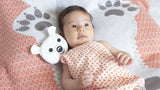 Doudou bébé pour idée cadeaux de naissance original - Coq en Pâte - Doudou en Coton Bio Ours Polaire Orange en coton bio - Photo 6
