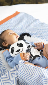 Doudou bébé pour idée cadeaux de naissance original - Coq en Pâte - Doudou en Coton Bio Panda Bleu en coton bio - Photo 4