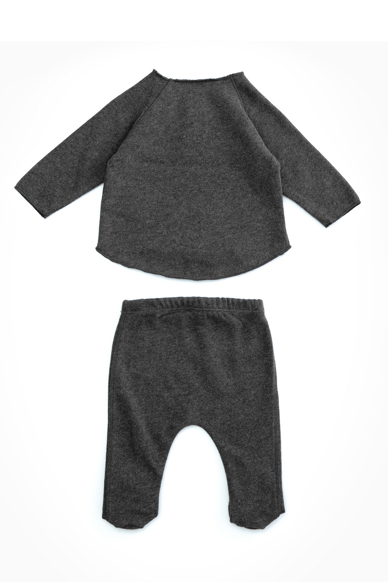 Pyjama bébé pour idée cadeaux de naissance original - Play Up - Ensemble Pyjama Jersey Noir en coton bio - Photo 2