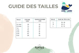 Kit Body Bavoir bébé pour idée cadeaux de naissance original - Coq en Pâte - Kit Body + Bavoir Baleine Bleu Marine en coton bio - Guide des Tailles
