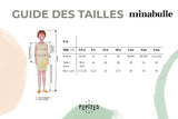 T-Shirt ML bébé pour idée cadeaux de naissance original - Minabulle - T-Shirt Mae Lunes Vert Sapin en coton bio - Guide des Tailles