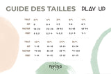Pantalon bébé pour idée cadeaux de naissance original - Play Up - Pantalon Flamé Jersey Bordeaux en coton bio - Guide des Tailles
