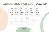 Salopette bébé pour idée cadeaux de naissance original - Play Up - Salopette en Lin Ajustable Noisette en coton bio - Guide des Tailles