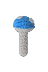 Hochet bébé pour cadeau de naissance original - aPunt Barcelona - Hochet en Crochet Champignon Bleu en coton bio - Photo 1