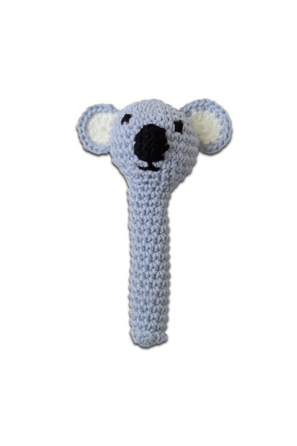 Hochet bébé pour cadeau de naissance original - aPunt Barcelona - Hochet en Crochet Koala Bleu en coton bio - Photo 1