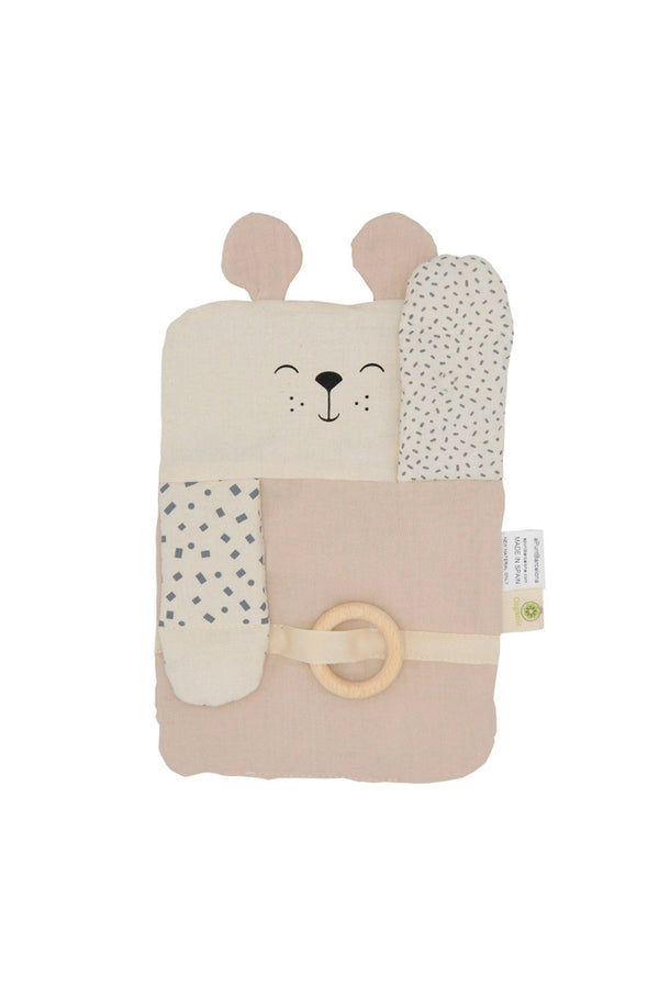 Jeu d'éveil bébé pour idée cadeaux de naissance original - aPunt Barcelona - Jeu d'éveil Sensoriel Ours Blanc en coton bio - Photo 2