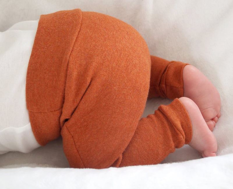 Legging bébé pour idée cadeaux de naissance original - Livi - Legging Melange Orange en coton bio - Photo 3