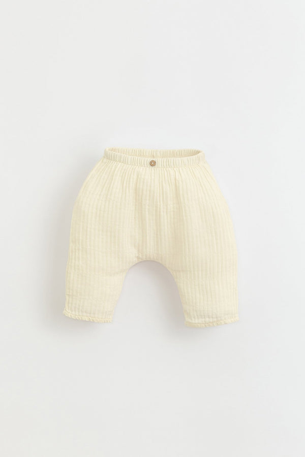 Pantalon bébé pour idée cadeaux de naissance original - Play Up - Pantalon Woven Jaune Clair en coton bio - Photo 2