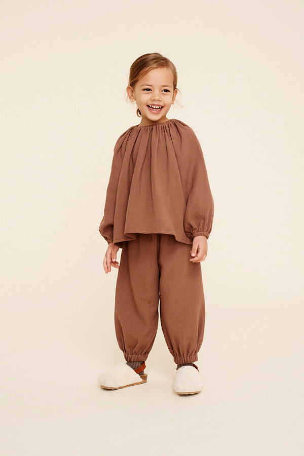 Pantalon Bébé en Coton Bio -  LiiLU  -  Pantalon Lou Chocolat Marron - Photo 2