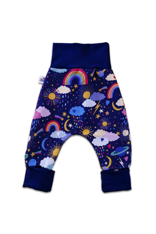 Pantalon Bébé en Coton Bio -  Petites Menottes  -  Pantalon Evolutif Childhood Bleu- Photo 1