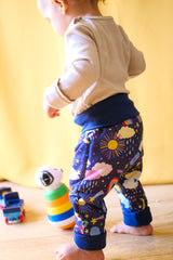 Pantalon Bébé en Coton Bio -  Petites Menottes  -  Pantalon Evolutif Childhood Bleu - Photo 4