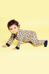 Pyjama bébé pour idée cadeaux de naissance original - Yazah - Pyjama Jaguar Marron en coton bio - Photo 3