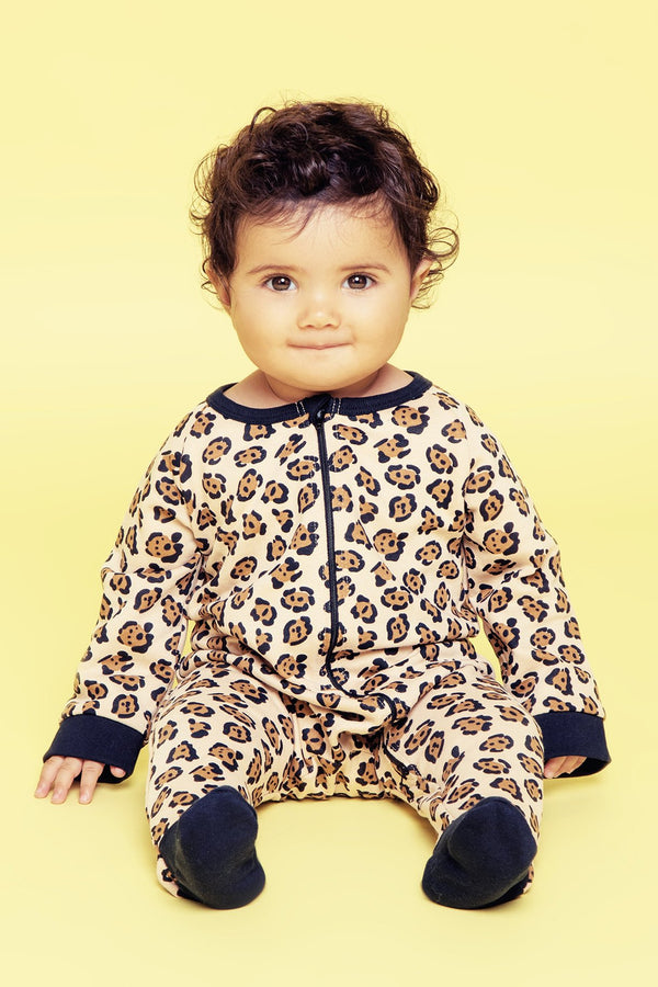 Pyjama bébé pour idée cadeaux de naissance original - Yazah - Pyjama Jaguar Marron en coton bio - Photo 2