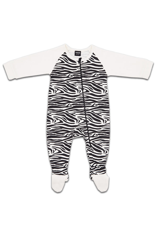 Pyjama bébé pour cadeau de naissance original - Yazah - Pyjama Zèbre Noir en coton bio - Photo 1