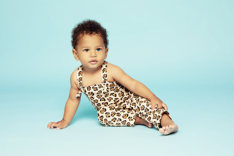 Salopette bébé pour idée cadeaux de naissance original - Yazah - Salopette Jaguar Marron en coton bio - Photo 6