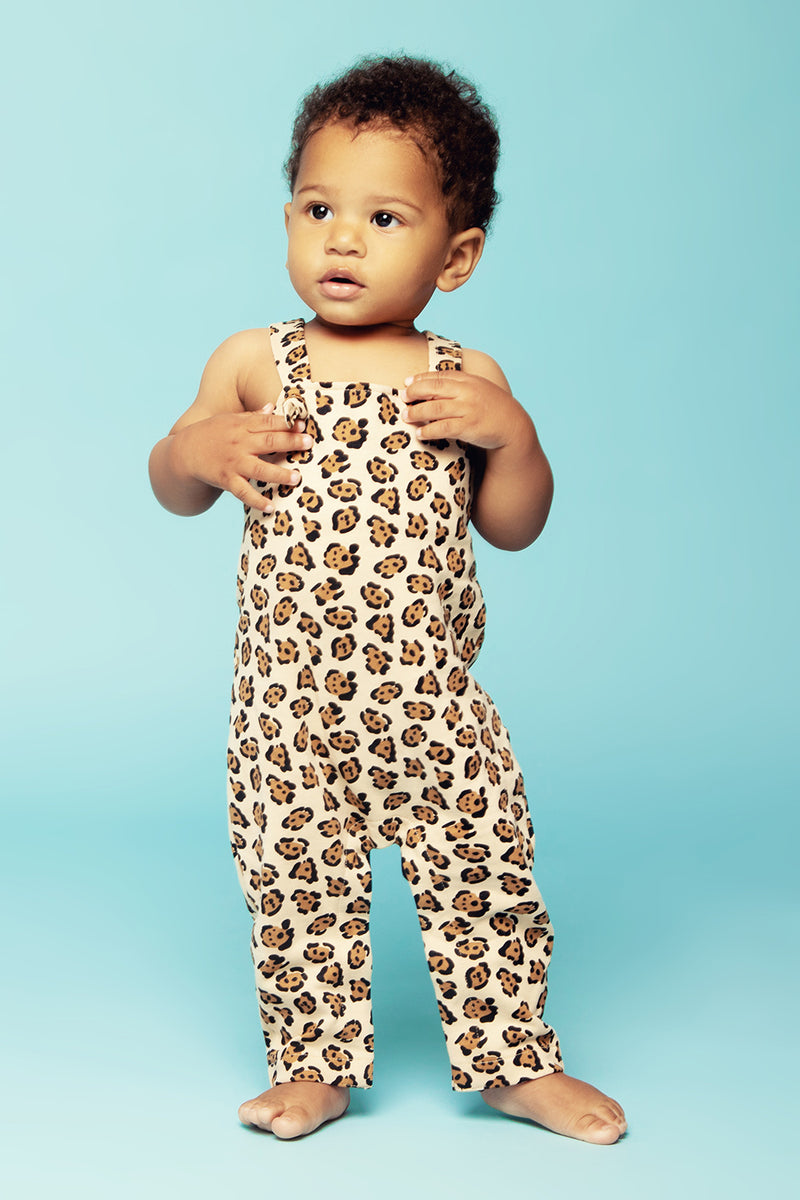 Salopette bébé pour idée cadeaux de naissance original - Yazah - Salopette Jaguar Marron en coton bio - Photo 2