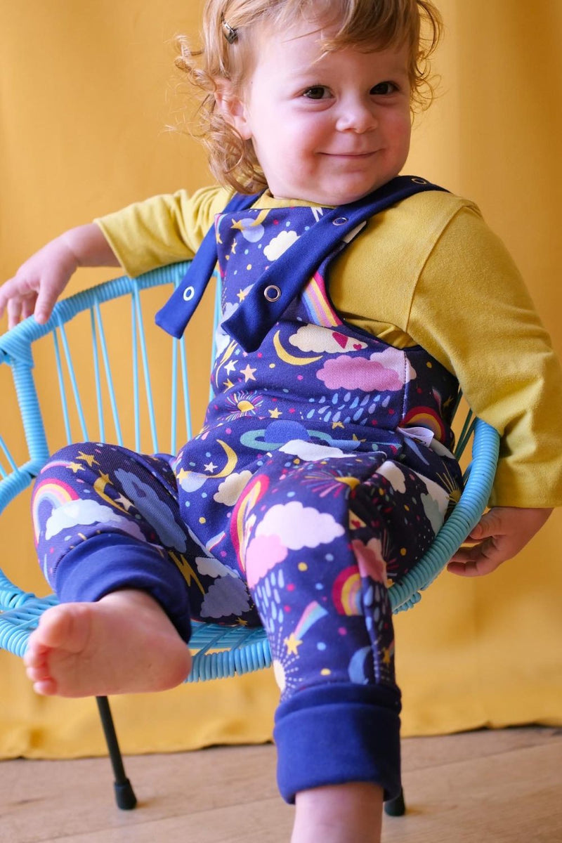 Salopette Bébé en Coton Bio -  Petites Menottes  -  Salopette Evolutive Childhood Bleu - Photo 2
