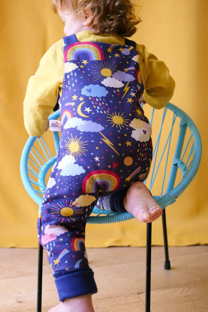 Salopette Bébé en Coton Bio -  Petites Menottes  -  Salopette Evolutive Childhood Bleu - Photo 3