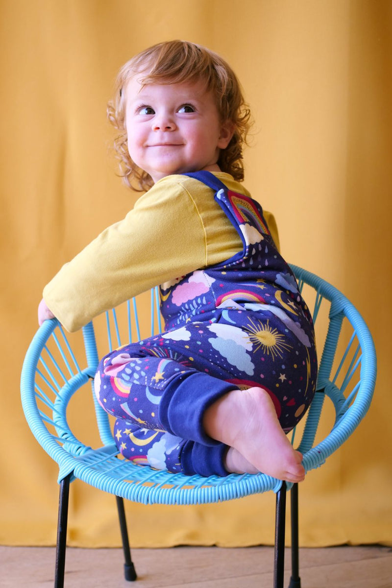 Salopette Bébé en Coton Bio -  Petites Menottes  -  Salopette Evolutive Childhood Bleu - Photo 4