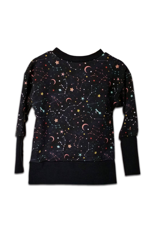 Sweat bébé pour cadeau de naissance original - Petites Menottes - Sweat Evolutif Cosmos en coton bio - Photo 1