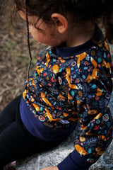 Sweat Bébé en Coton Bio -  Petites Menottes  -  Sweat Evolutif Autumn Bleu Foncé - Photo 2