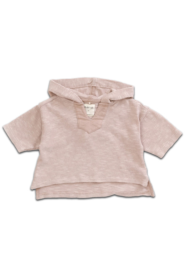 Sweat Capuche bébé pour cadeau de naissance original - Play Up - Sweat à Capuche Flamé Beige en coton bio - Photo 1